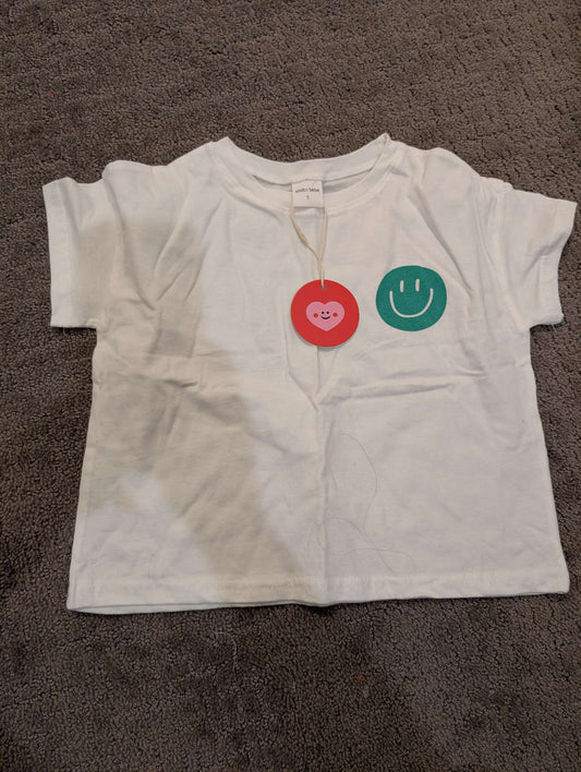 Smitnbebe smiley tshirt- size S (5T), Kids 5/5T (extra small)