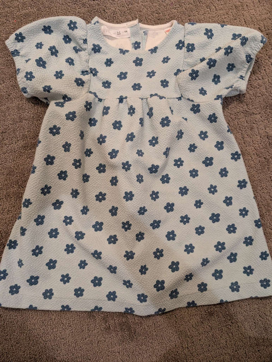 Zara - Blue Flower Dress - size 3T/4T, Kids 5/5T (extra small)