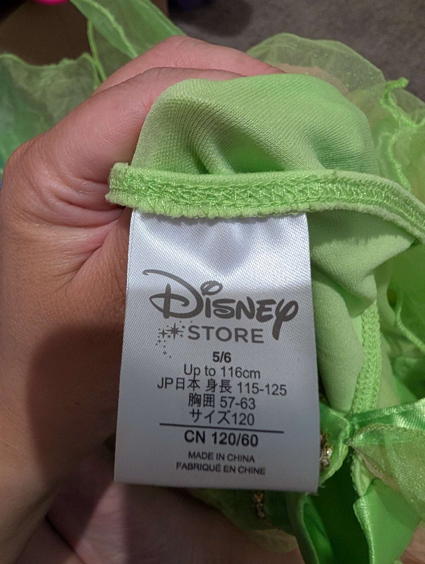 Tinkerbelle Disney store costume , Kids 5/5T (extra small)