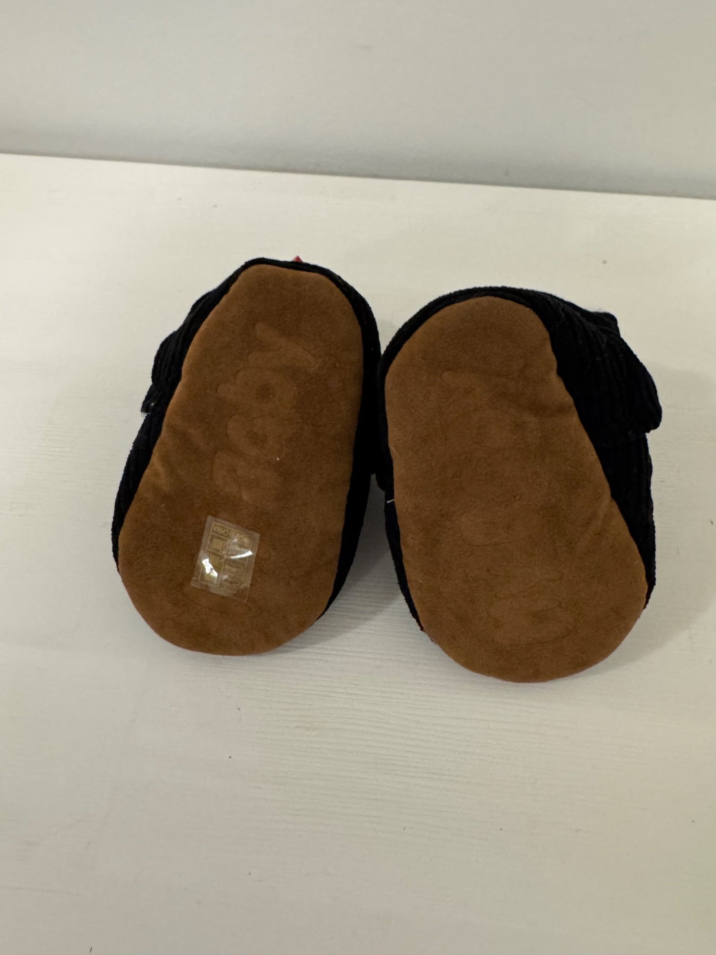 Black Corduroy Baby Crib Shoes , Shoes 0 (Baby: 0-12 mth)