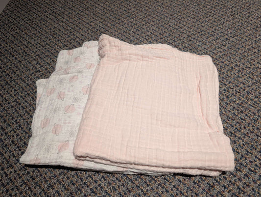 Pink muslin blankets