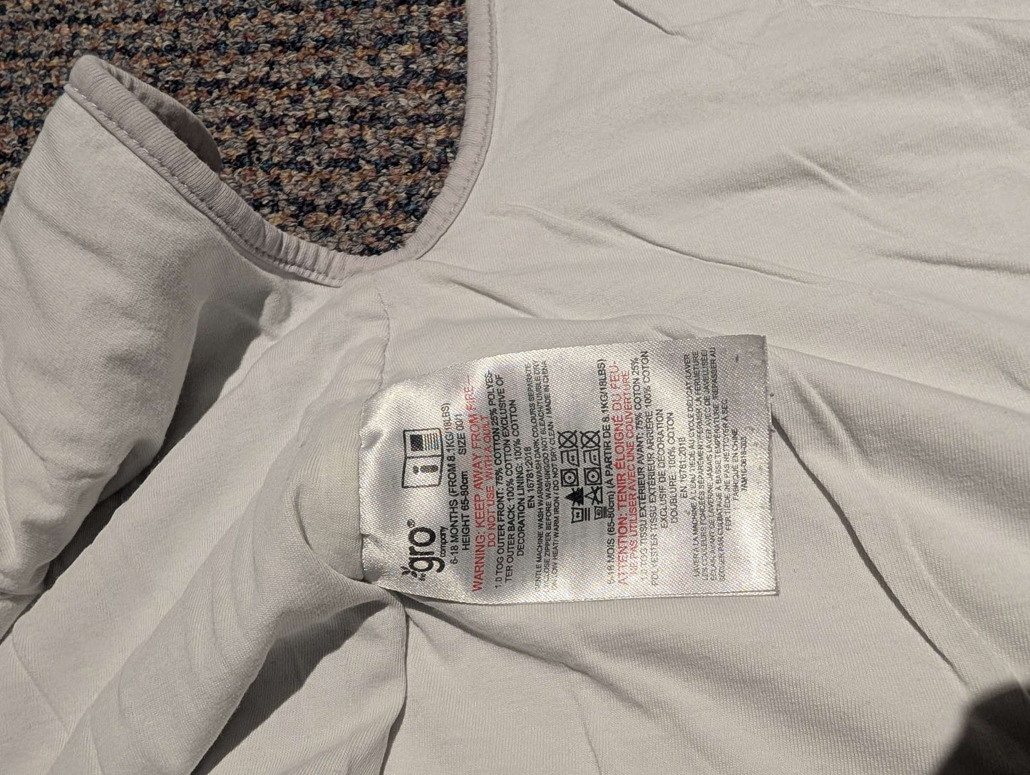 Gro Bag Sleep Sack x2 6-18 mo, 12-18 Months (Large)