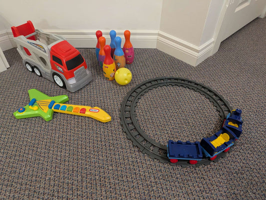 Toy Bundle train, bowling, guitar