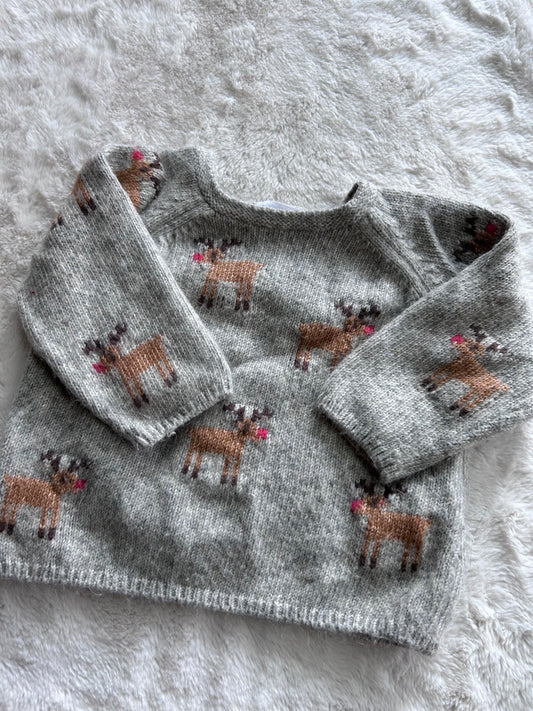 Zara reindeer sweater, Kids 9 Month (6-9M)