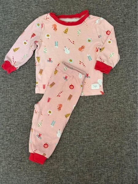 Gagou Tagou 9 Month Two Piece Christmas Sleepwear, Kids 9 Month (6-9M)