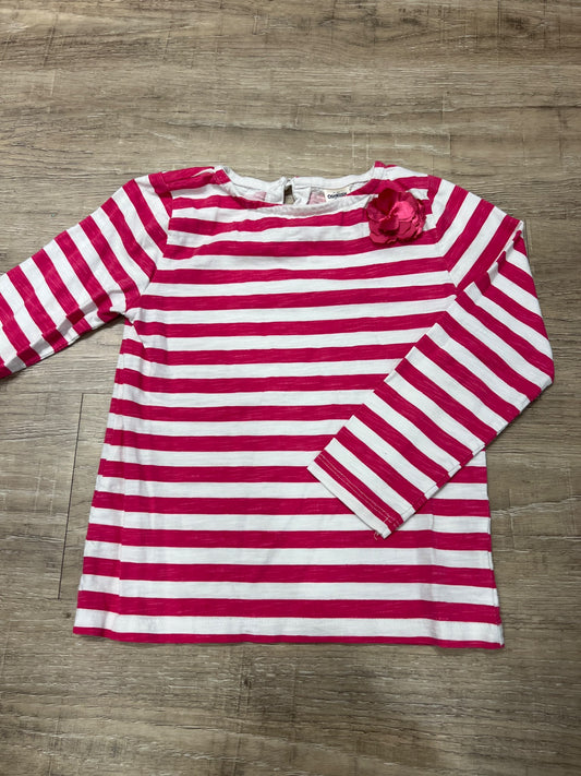 Osh kosh 5 T striped pink top with flower, Kids 5/5T