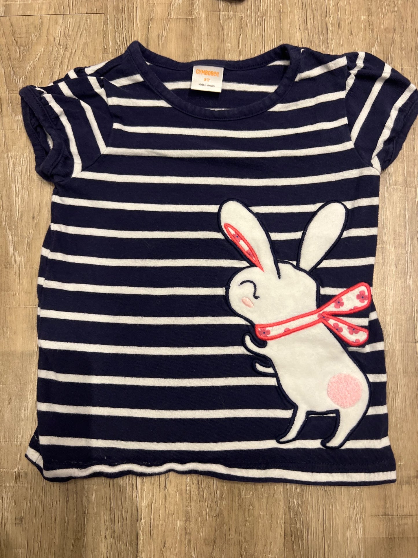 *3T Gymboree striped shirt with bunny, Kids 3T