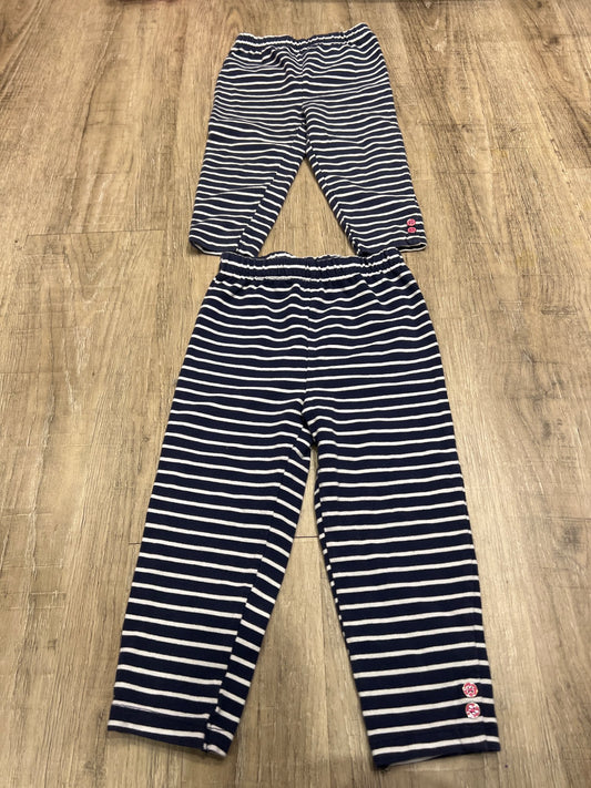 *2 pairs of Carters 12-18 month striped navy blue  pants, Kids 18 Month (12-18M)