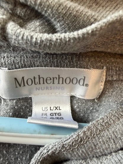 *Motherhood maternity nursing grey sweater like new retails $70, Maternity L (12-14)