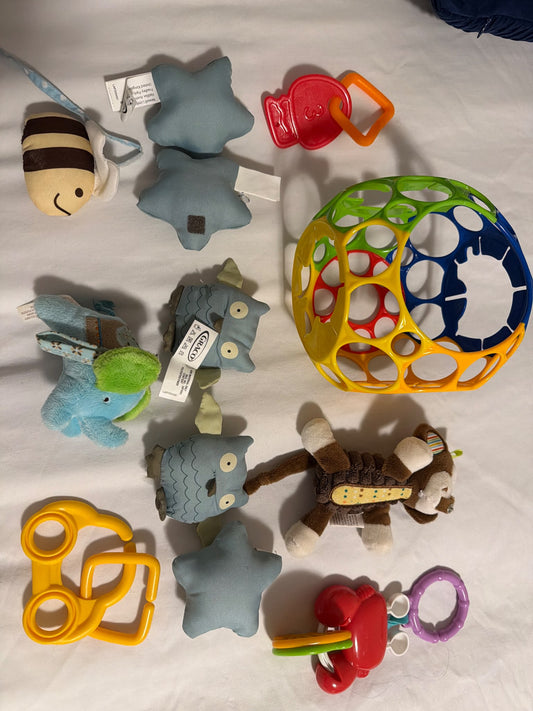 *Bundle of baby toy rattlers and toys