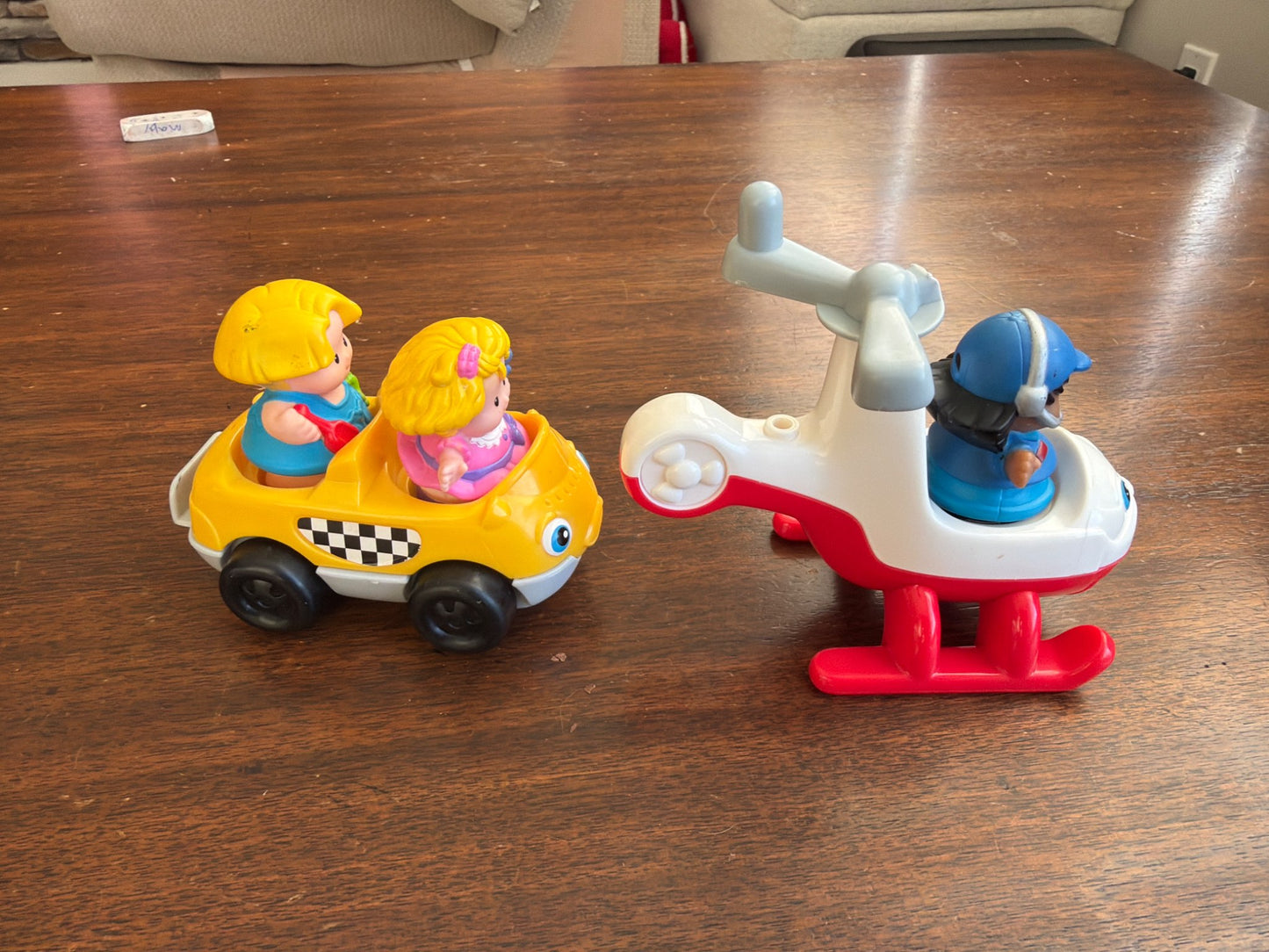 Little people helicopter and car set
