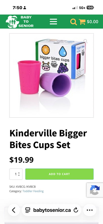 Kinderville set of 4 silicone cups. Retails $40