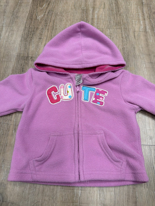 *George purple fleece cutie hooded jacket-6 months , Kids 6 Month (3-6M)