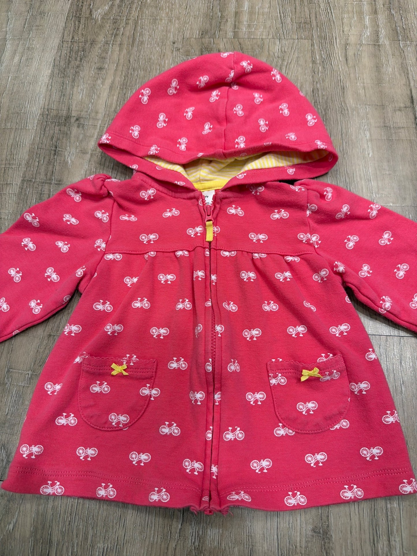 *Carters 18 month pink hooded bicycle sweater , Kids 18 Month (12-18M)