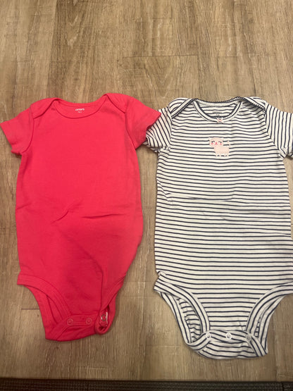 *Carters Bundle of 2 onesies 18-24M pink and cat striped, Kids 24 Month (18-24M)
