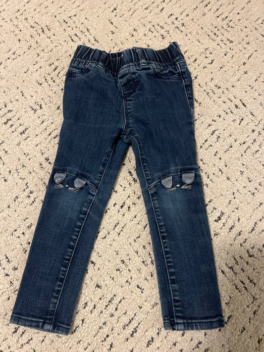 *Baby gap 3T kitty jeans with special knee detailing , Kids 3T