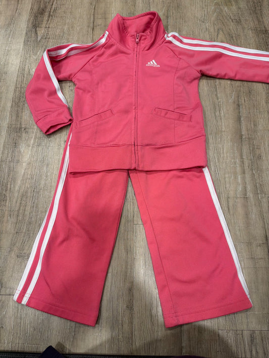 *Adidas 3T pink matching jacket and pants , Kids 3T