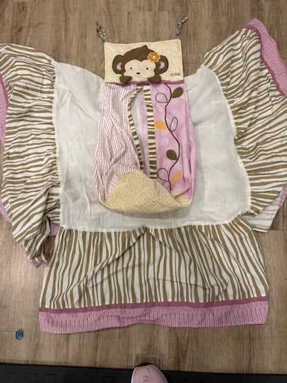 Retail $170 toys r us *Coco  brand set of 4 crib sheet, crib skirt, crib border and diaper holder