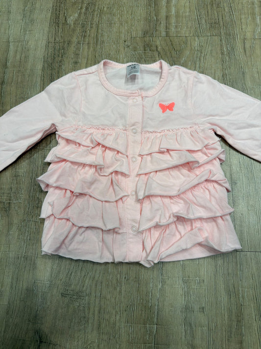 *Carters 18 months pink butterfly shirt with ruffles, Kids 18 Month (12-18M)