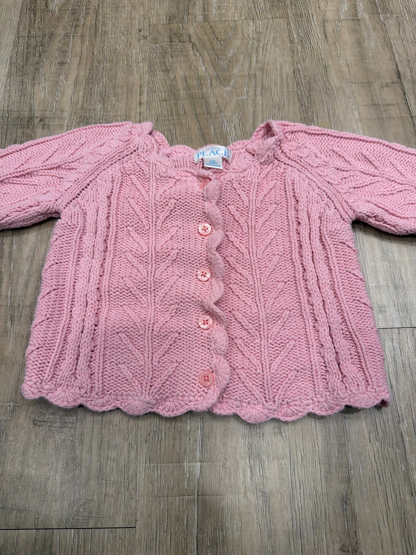 *Children’s place cable pink sweater 12 months  (9-12 months), Kids 12 Month (9-12M)