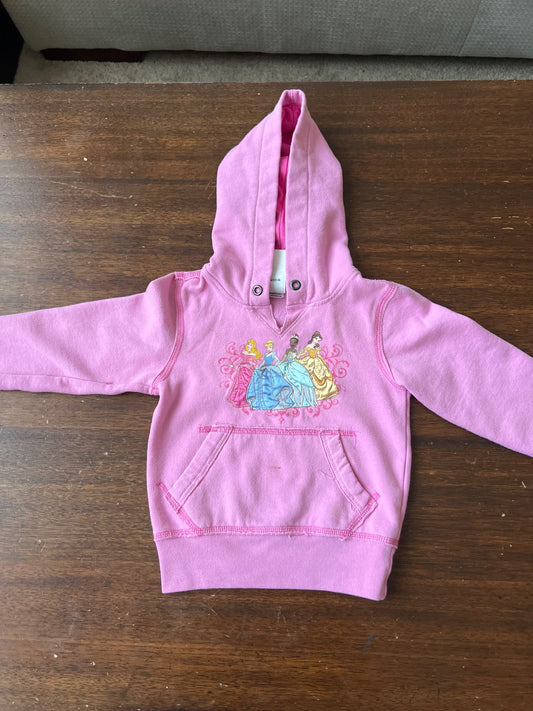Disney Princess pink sweatshirt hoodie, Kids 5/5T (extra small)