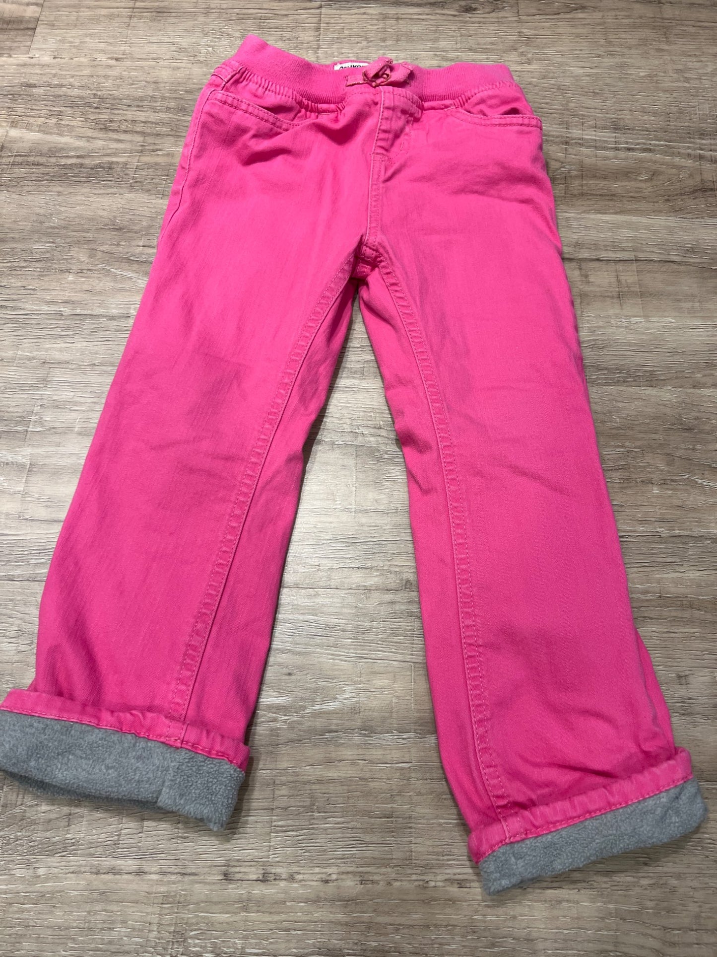 *2 pairs of Osh kosh size 4T fleece lined pink jeans , Kids 4/4T