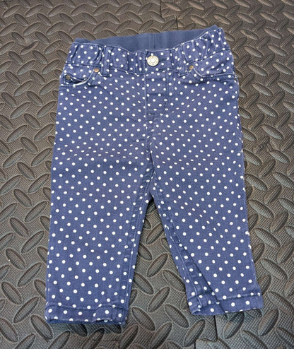 H&M Blue and white polka dot pants 4-6m, Kids 6 Month (3-6M)