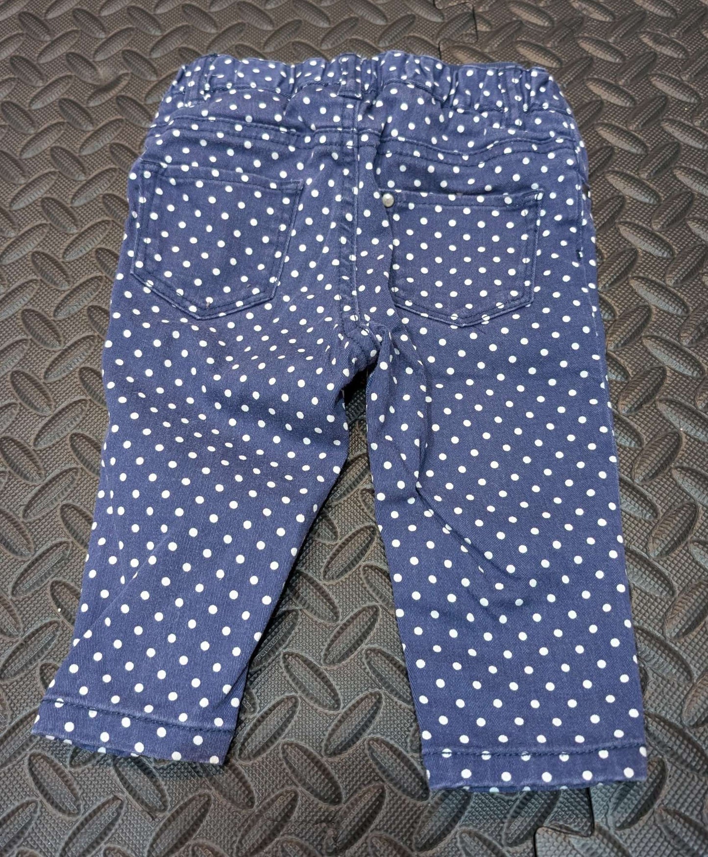 H&M Blue and white polka dot pants 4-6m, Kids 6 Month (3-6M)