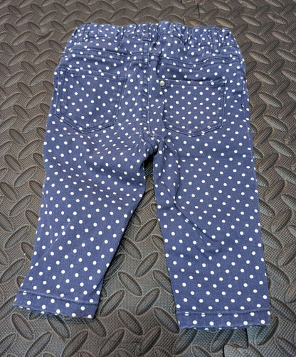 H&M Blue and white polka dot pants 4-6m, Kids 6 Month (3-6M)