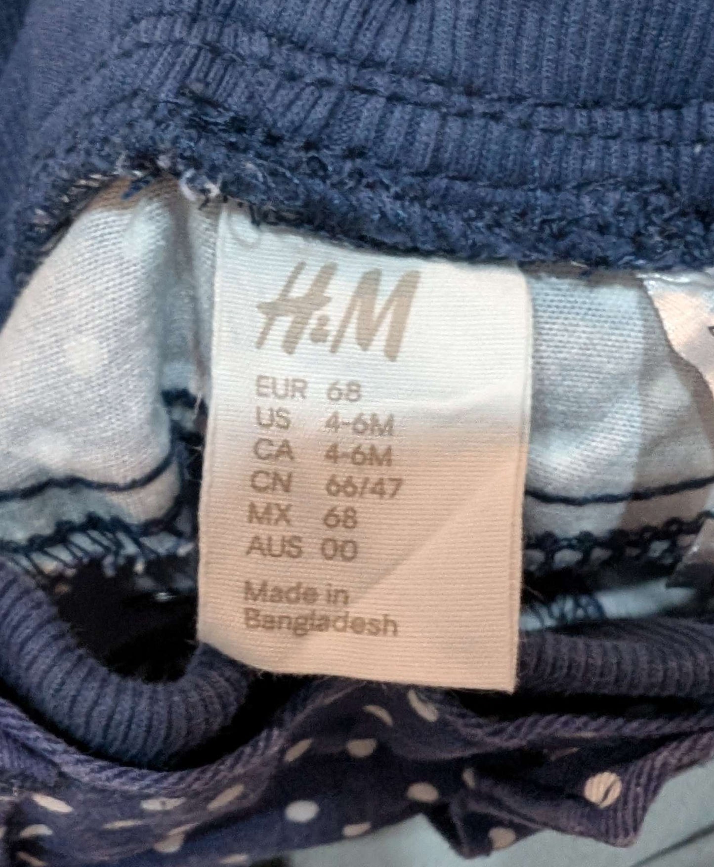 H&M Blue and white polka dot pants 4-6m, Kids 6 Month (3-6M)