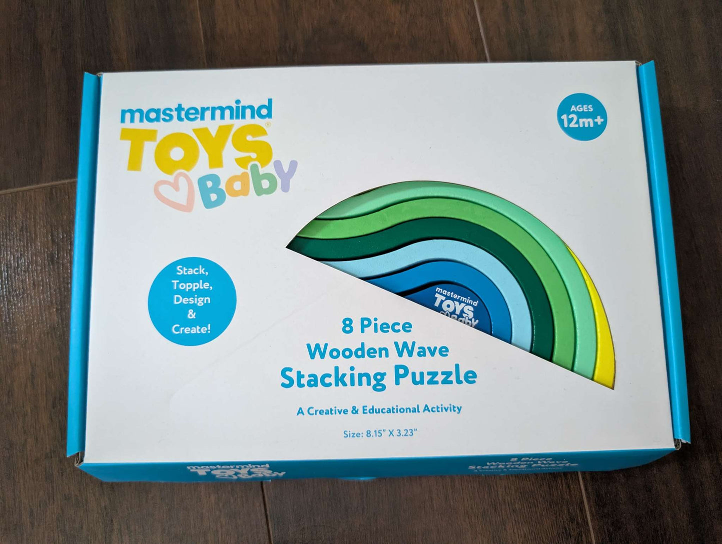 Wooden wave stacking puzzle toy