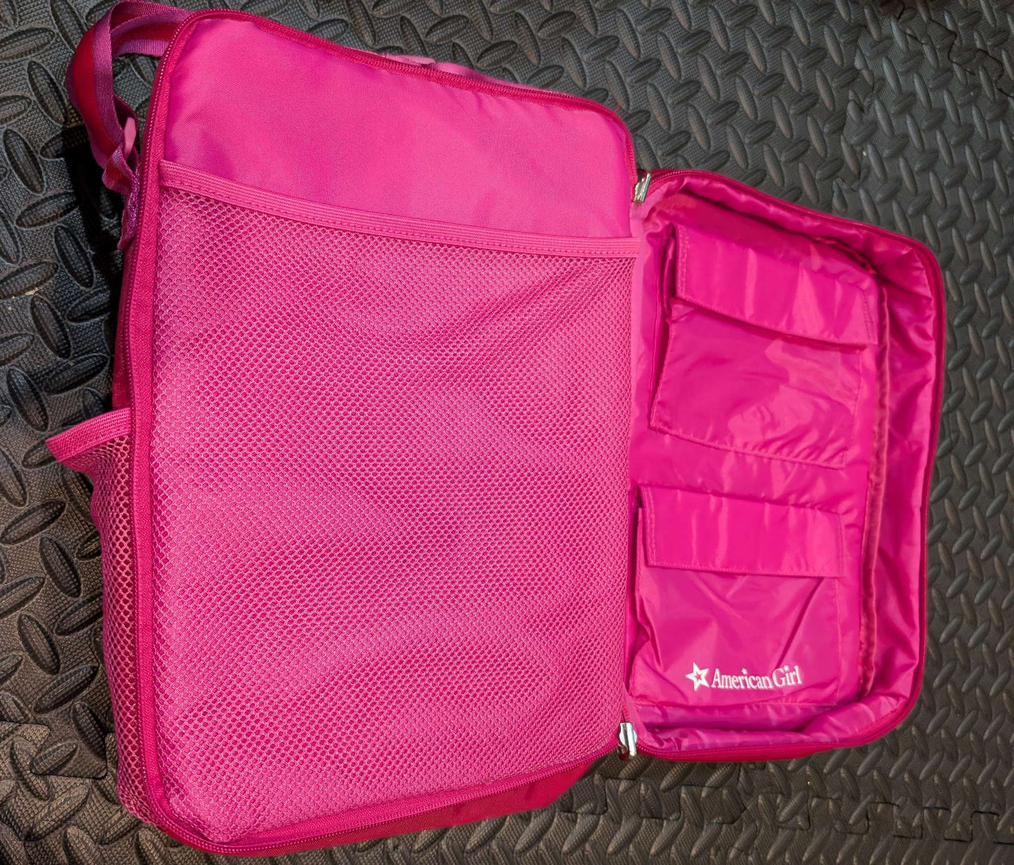 American girl carry bag