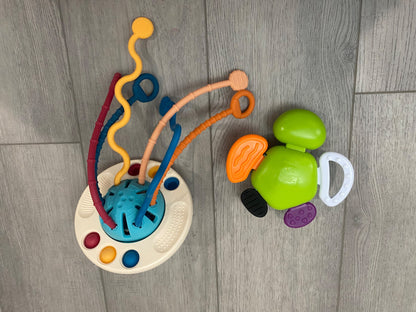Pull String Toy and Infantino Turtle Rattle