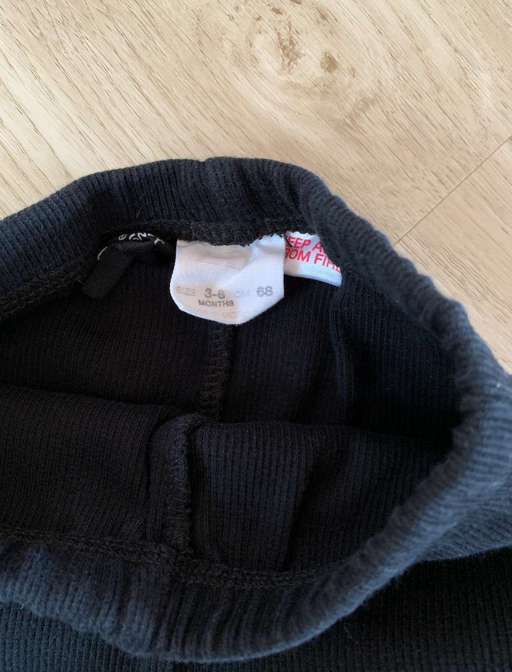 Zara black knit leggings 3-6month, Kids 6 Month (3-6M)