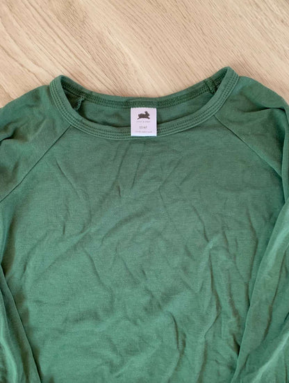 Little & lively green pullover 5/6T bamboo made in canada, Kids 6/6X (extra small)