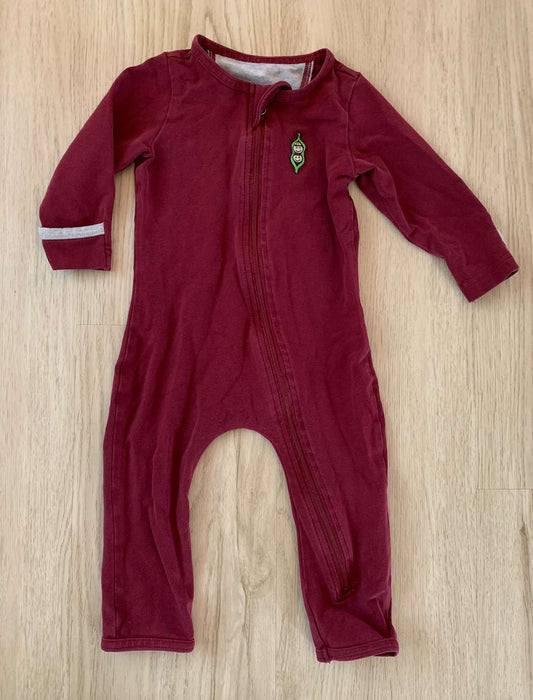 Peekaboo beans burgundy romper 6-12m, Kids 12 Month (9-12M)