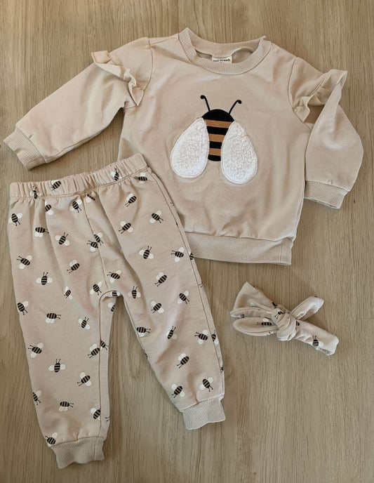 Petit Lem Bumble Bee outfit with bow, Kids 18 Month (12-18M)