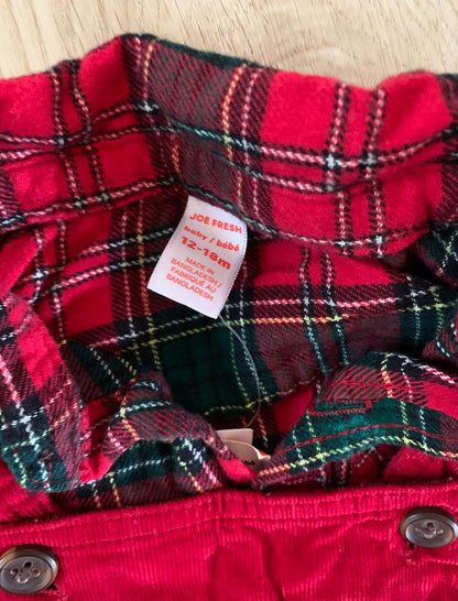 BNWT 12-18m Christmas outfit plaid , Kids 18 Month (12-18M)