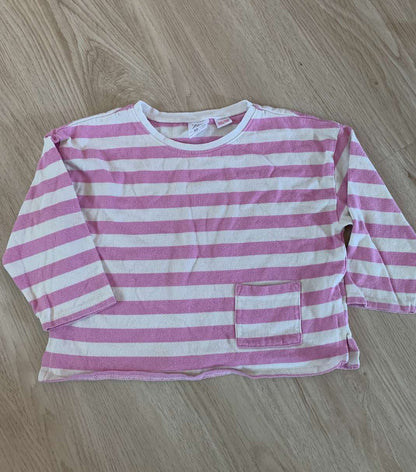 Zara pink striped 4-5T oversized shirt , Kids 5/5T (extra small)