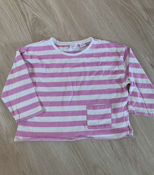 Zara pink striped 4-5T oversized shirt , Kids 5/5T (extra small)