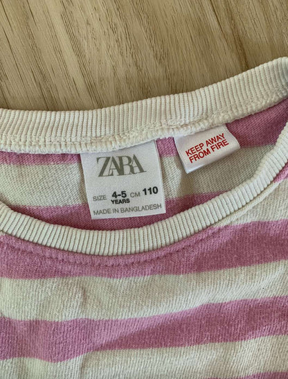 Zara pink striped 4-5T oversized shirt , Kids 5/5T (extra small)