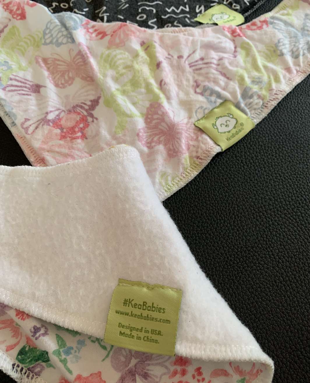 Keababies organic bibs 3 pack; floral/butterfly