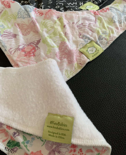 Keababies organic bibs 3 pack; floral/butterfly