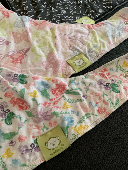 Keababies organic bibs 3 pack; floral/butterfly