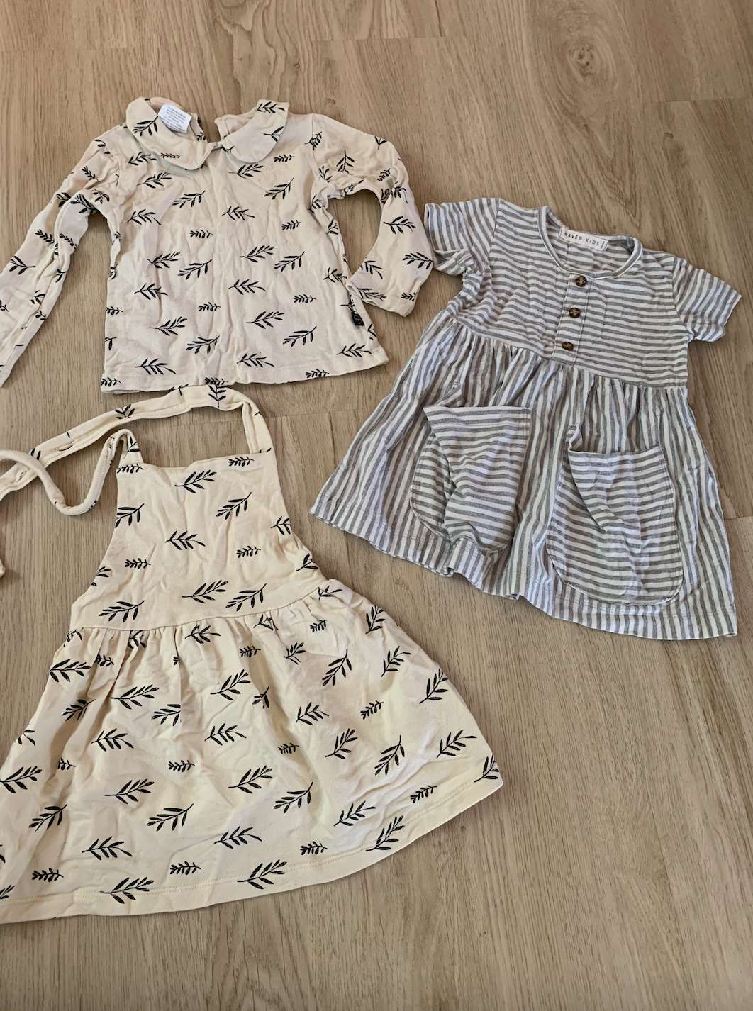 Haven Kids bundle; made in canada bamboo; dresses & peter pan collar top, Kids 18 Month (12-18M)