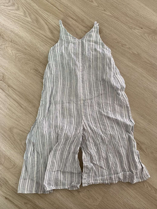 Wide leg linen romper striped 18-24m, Kids 24 Month (18-24M)