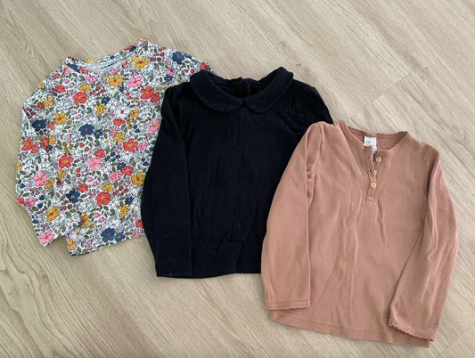 3T long sleeve bundle; neutral and florals , Kids 3T
