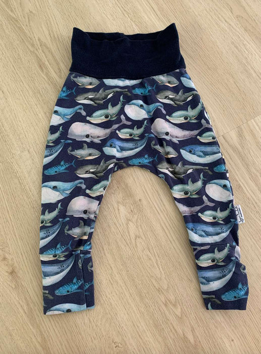 Sugar Sandwich Design Blue Whale Baby Harem Pants; 12-18m, Kids 18 Month (12-18M)