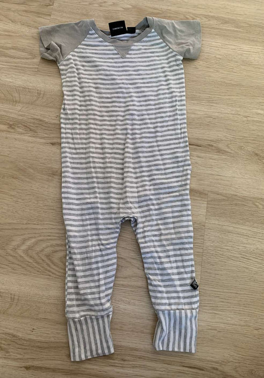Vonbon organic striped romper 6-12m (fits generous) , Kids 12 Month (9-12M)