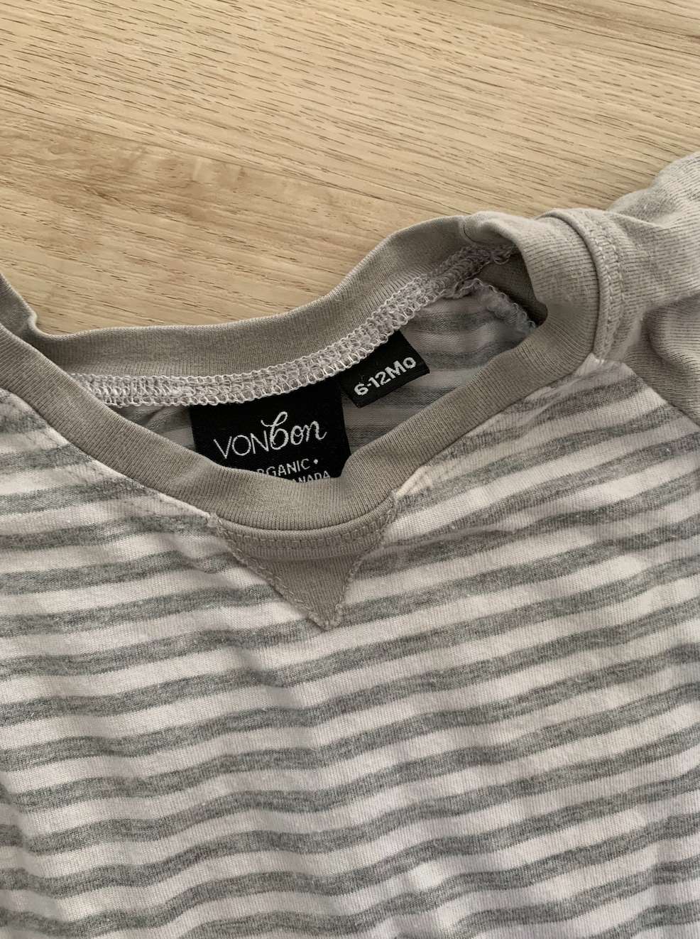 Vonbon organic striped romper 6-12m (fits generous) , Kids 12 Month (9-12M)